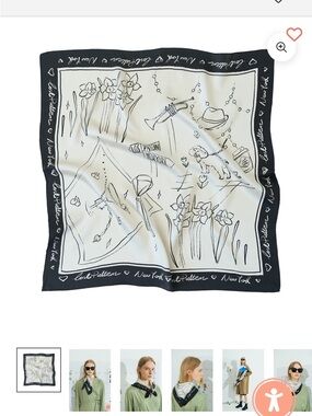 "NEW YORK IN SKETCHES" SILK SCARF - BLACK & WHITE